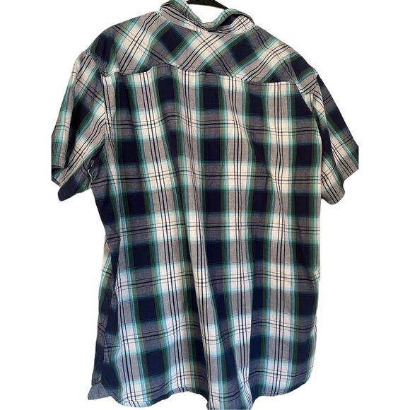 NWOT Lee Men's Green & Black Gingham Short Sleeve Buttons Up Shirt Size XXL - Picture 3 of 10
